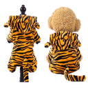 Cozy Fleece Pet Jumpsuit for Small Pets - Stylish and Functional outfit for Dogs, Cats, and Rabbits  ourlum.com Tiger XS 