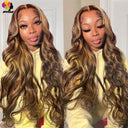 Blonde Highlight Body Wave Lace Front Wig Remy Human Hair