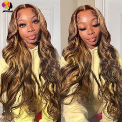 Blonde Highlight Body Wave Lace Front Wig - Premium Remy Human Hair for Effortless Style