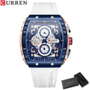 CURREN Chronograph Square Dial Men's Wristwatch: Luxury Waterproof Timepiece  ourlum.com blue white box CHINA 