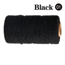 Cotton Macrame Cord Rope Twine String Crafts DIY Bohemia Wedding Decor  ourlum.com SLQ 01 Black  