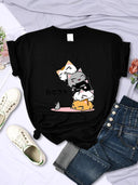 Sleeping Cats Stack T-Shirt for Playful Feline Comfort