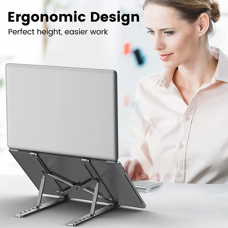Aluminum Laptop Stand: Adjustable Cooler for Enhanced Comfort  ourlum.com   
