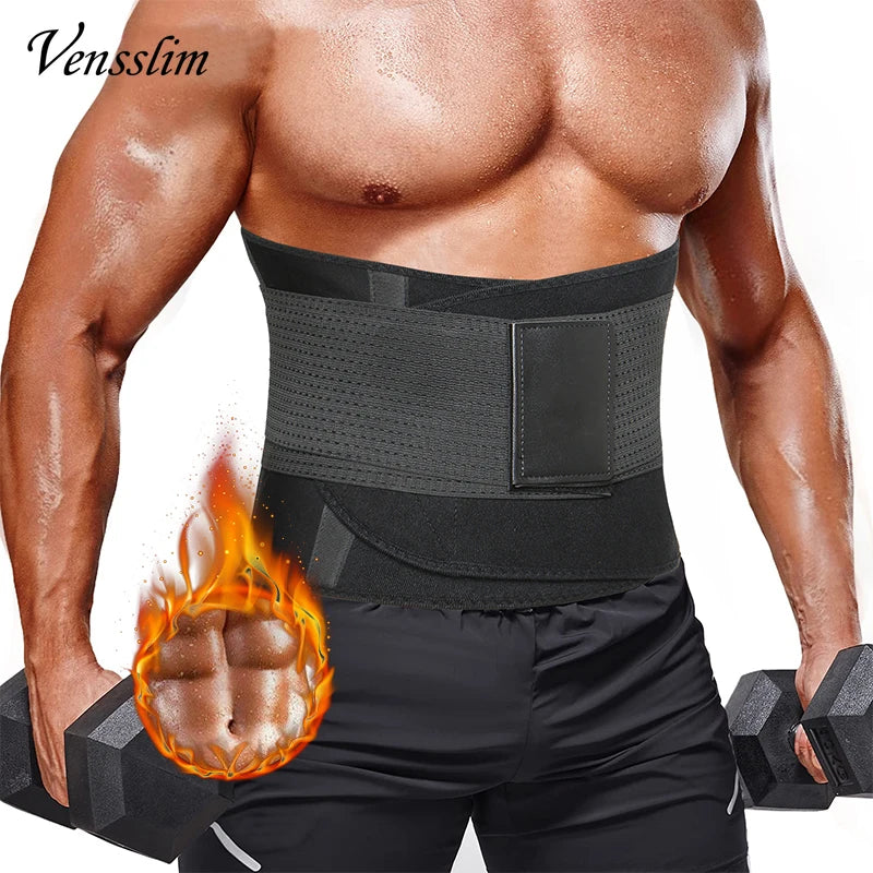 JHHB Mens Workout Waist Trainer Neoprene Body Shaper Corset Sauna Sweat Trimmer Cincher Slimming Belly Belt Shapewear