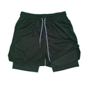 Ultimate Men's Double Layer Fitness Shorts - Ideal for Gym, Beach, Pool, and Summer Activities  ourlum.com Black M 