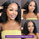 Premium Water Wave Deep Curly Bob Lace Wig 100% Remy Hair