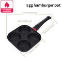 Versatile Four-Hole Non-Stick Frying Pan for Breakfast Cooking