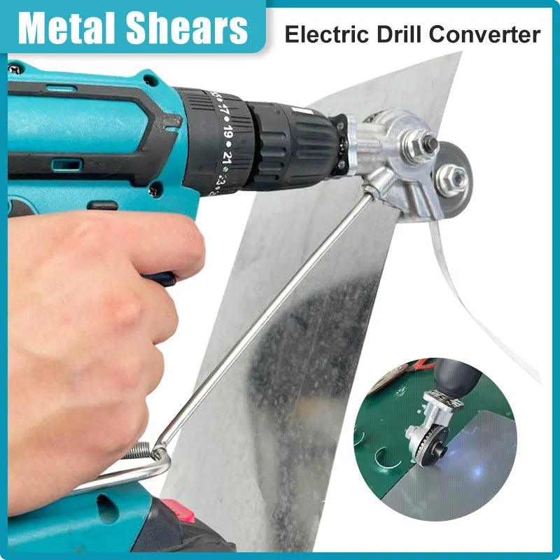 Electric Drill Convert Shears Plate Cutter Metal Sheet Cutter Tool Free Cutting Tool Nibbler Sheet Metal Cut Electric Scissor  ourlum.com   