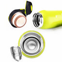 500ML Insulated Stainless Steel Bike Water Bottle with Straw - Double Walled Vacuum Flask for Cycling and Outdoor Activities