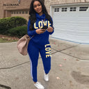 2 Piece Set Women Outfit LOVE Letter Print Tracksuit Plus Size