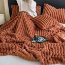 Winter Warm Blanket Skin-Friendly Striped Bedspread Throw