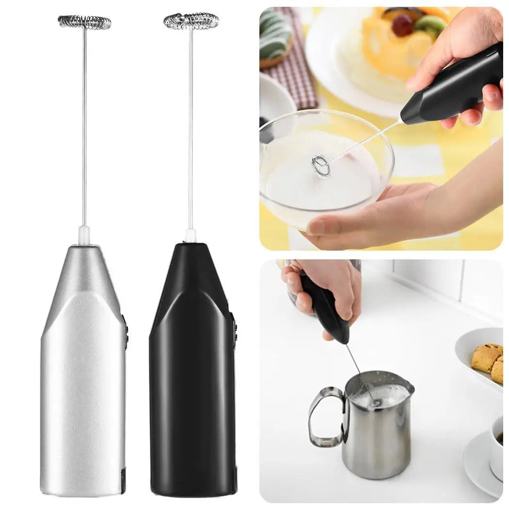 Mini Electric Coffee Blender Handheld Eggbeater Stainless Steel Milk Milker Bubble Drink Stir Bar Creative Kitchen Cooking Tools
