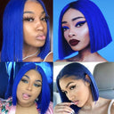 Dark Blue Brazilian Human Hair Lace Front Bob Wig 13x4 HD