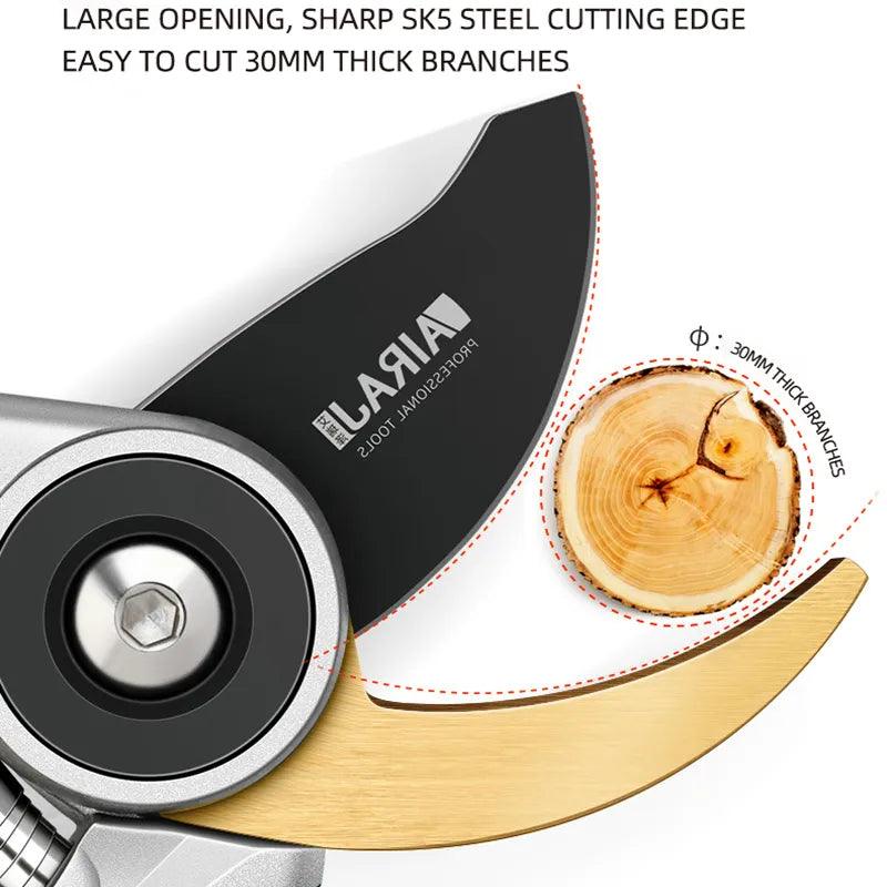 AIRAJ Precision Pruning Shears: Effortless Cutting, Comfortable Grip, Durable Quality  ourlum.com   