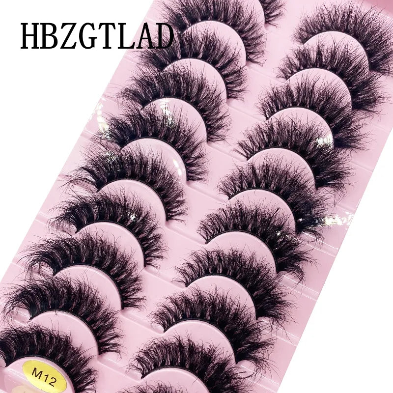 HBZGTLAD New 10 Pairs Natural False Eyelashes Fake Lashes Long Makeup 3d Mink Lashes Extension Eyelash Mink Eyelashes for Beauty  ourlum.com   