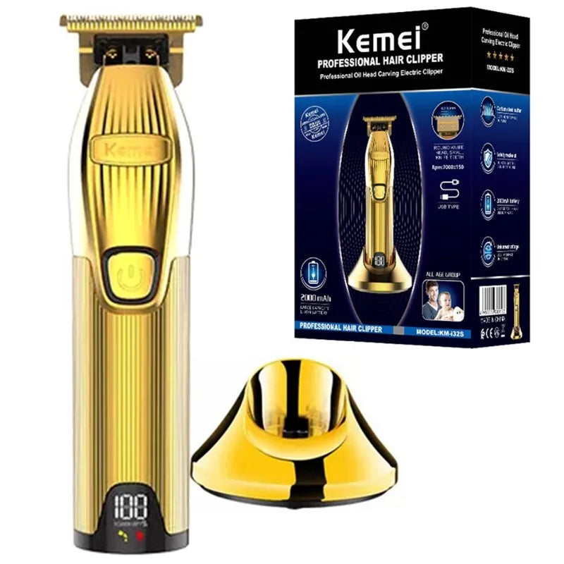 Kemei i32S Barber Professional Hair Trimmer For Men Grooming Electric Beard Trimmer Rechargeable Clipper Hair Cutting Machine