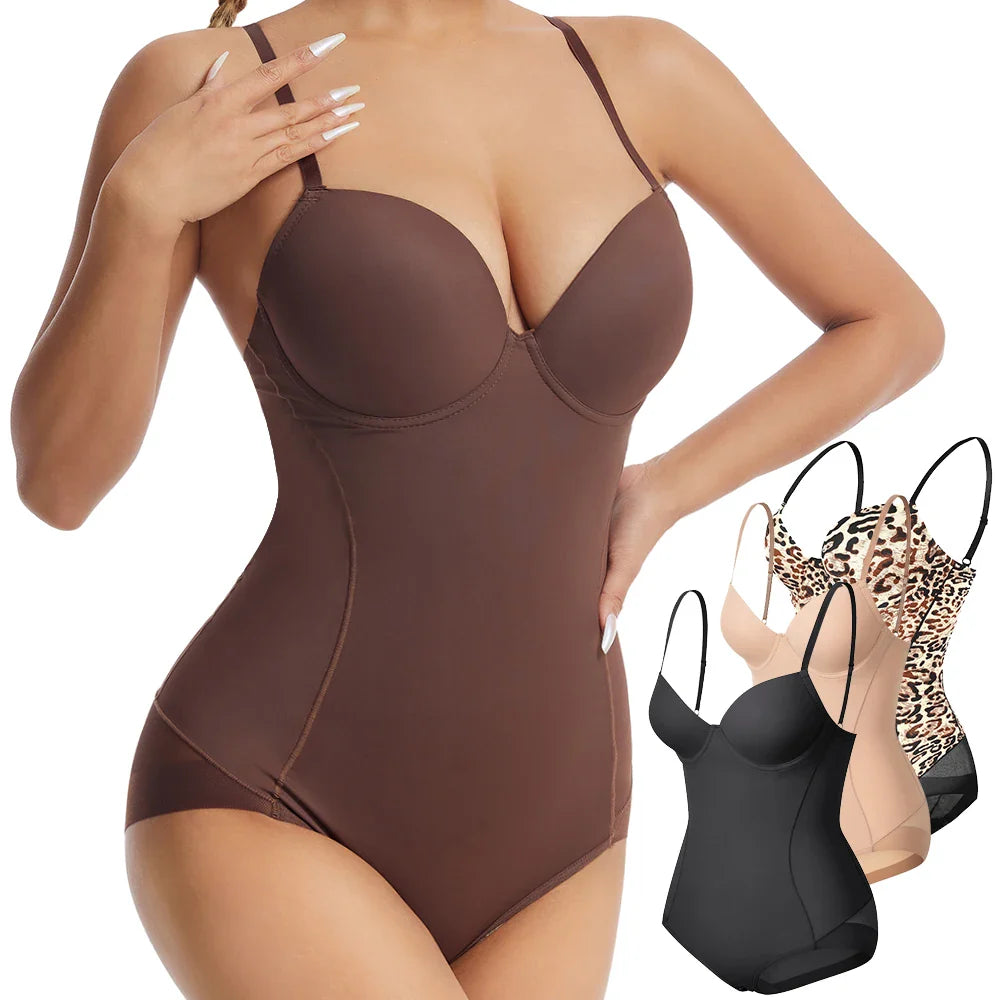 Sculpting Women's Bodysuit Shapewear with Built-in Bra & Tummy Control for a Flawless Figure