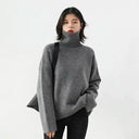 CHIC VEN Cozy Korean Knit Turtleneck Sweater for Women - Stylish Winter Pullover Top 2022  ourlum.com Gray XXL United State