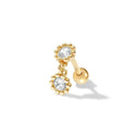 Moon Stud Earring: Elegant Silver Jewelry with Zircon Glam