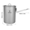 Lightweight Titanium Camping Pot 900ml with Folding Handle