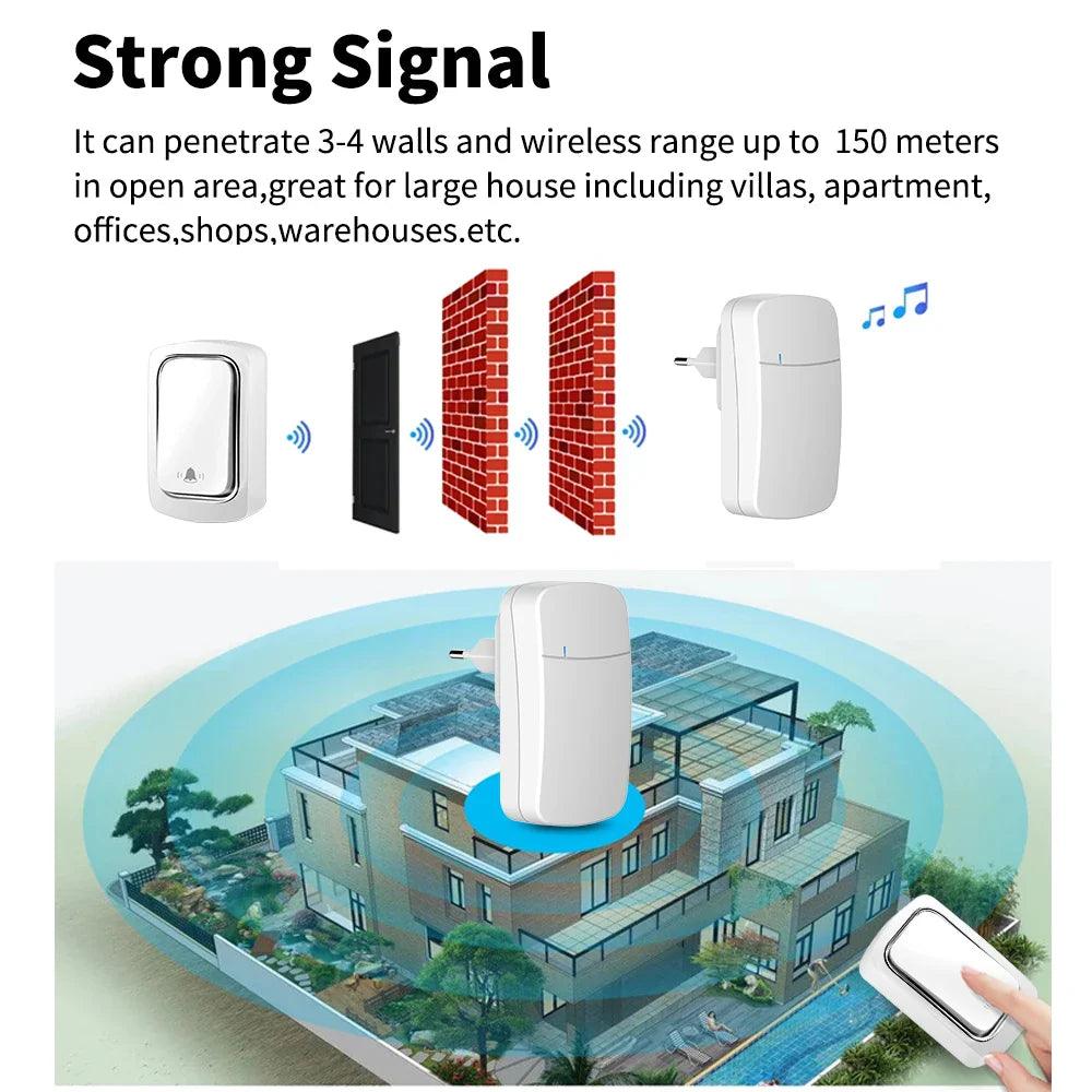 Wireless Kinetic Ring Chime Doorbell with Emergency Pager  ourlum.com   