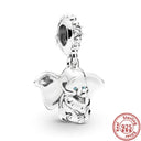 Sterling Silver Puppy Family Zircon Pendant For Dog Lovers