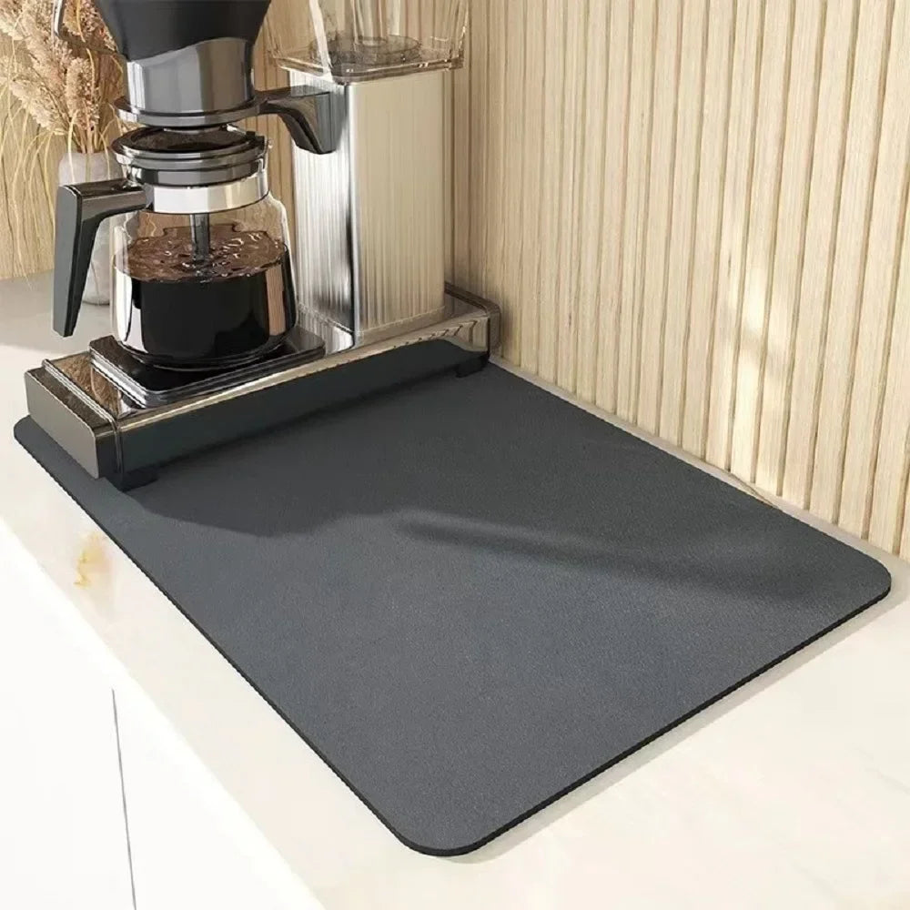 Coffee Machine Mat Kitchen Drain Mat Utensil Drying Mat Quick Drying Diatomaceous Earth Absorbent Placemat