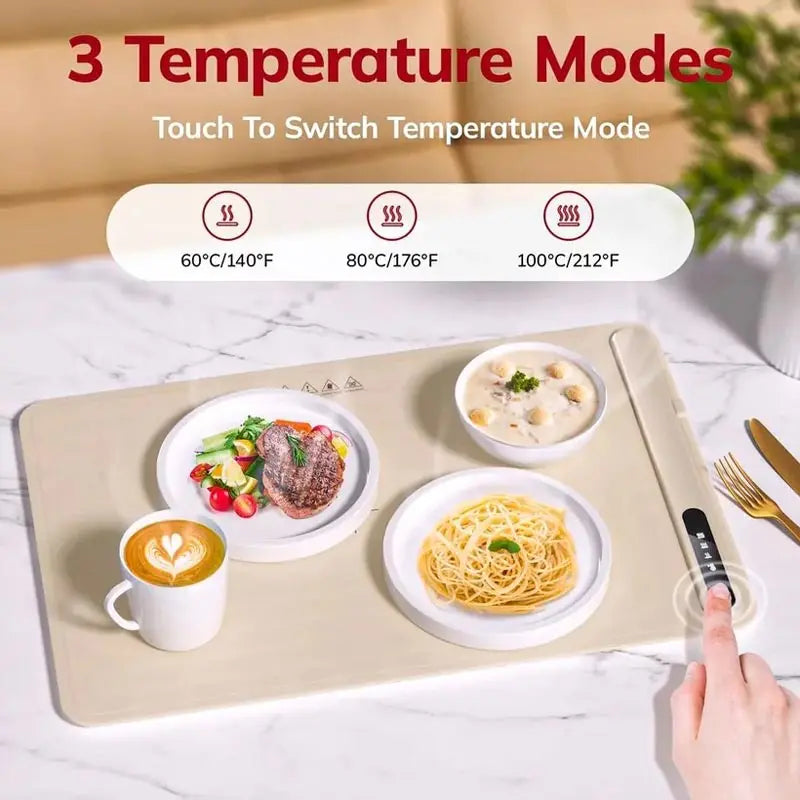 Foldable Electric Warming Tray - Fast Heating, Adjustable Temp, Space-Saving Design