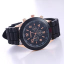 Luxury Women's Silicone Strap Quartz Watch Elegant Timepiece