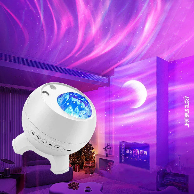 2023 Holiday Gifts Aurora Northern Lamp Ambient Projector Light Bedroom Wireless Ocean Wave Star Moon Aurora Dome Projector  ourlum.com   