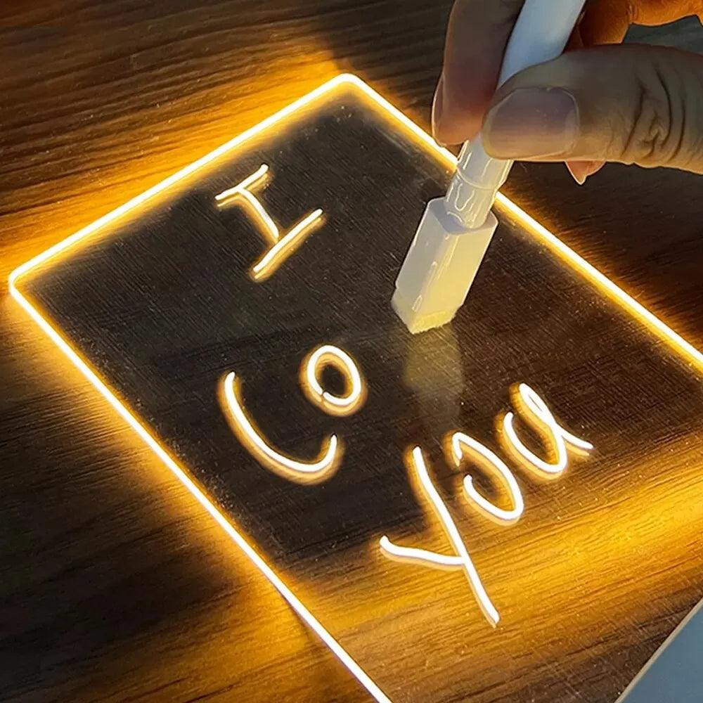 LED Note Board with USB Message Display and Pen - Creative Night Light for Home Decor  ourlum.com   