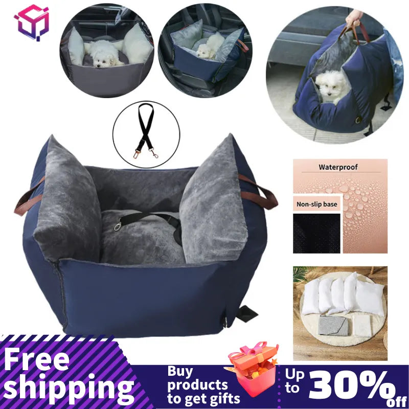 Cozy Dog Car Seat: Secure, Nonslip Pet Carrier with Armrest Box Booster  ourlum.com   