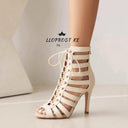 European Chic Cut-Out Peep Toe Heels Stylish Trendsetter