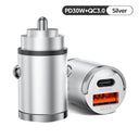  Car Charger PD Fast Charging Dual Chips for iPhone Samsung Huawei  ourlum.com PD30W Silver  