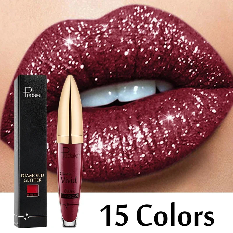 Matte Glitter Liquid Lipsticks Diamond Shiny Lip Gloss Waterproof Long Lasting Pearl Lipgloss Women Lip Tint Makeup Maquillaje  ourlum.com   