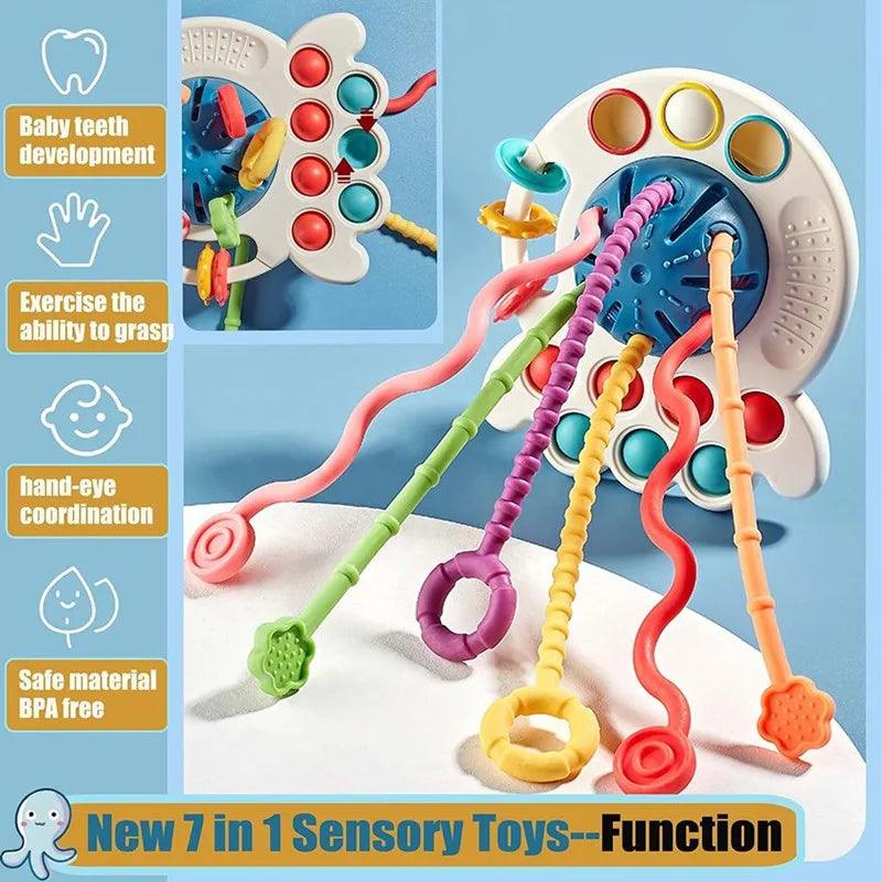 Montessori Sensory Pull String Toy: Engaging Motor Skills Development for Babies  ourlum.com   