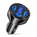 Car Charger Dual USB Ports Super Fast Charging Digital Display Adapter for IPhone Samsung   ourlum.com 4USB - 3.1A  Black  