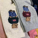 Charming Harajuku Gentleman Bear Socks Cozy Fun Fashion-Forward