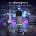 FIFINE USB/XLR Dynamic Microphone with RGB Control AmpliGame-AM8