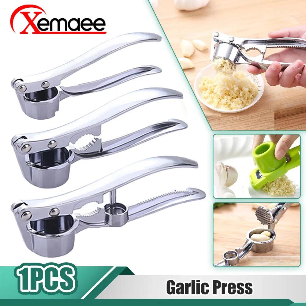 Garlic Press Mincer: Premium Stainless Steel Kitchen Crusher  ourlum.com   