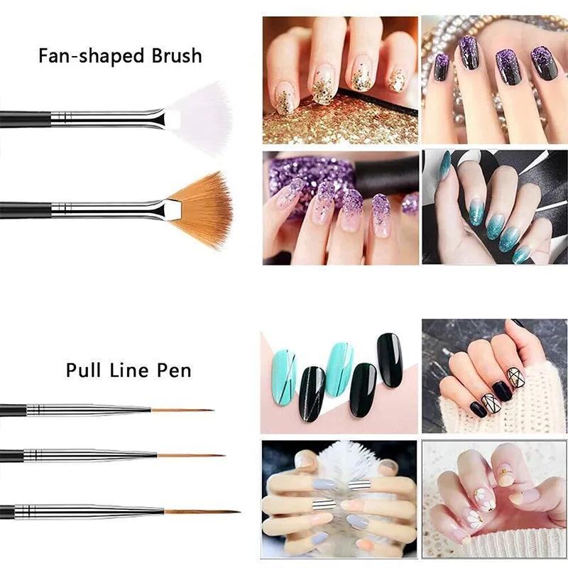 Nails Things Brushes For Manicure Set Nails Art Accessories Tools Kits Nail Supplies For Professionals Manicure Set  ourlum.com   