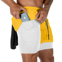 Ultimate Men's Double Layer Fitness Shorts - Ideal for Gym, Beach, Pool, and Summer Activities  ourlum.com   