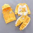 Cozy Winter Hooded Outerwear Set for Baby Boys and Girls  ourlum.com Yellow 12M 