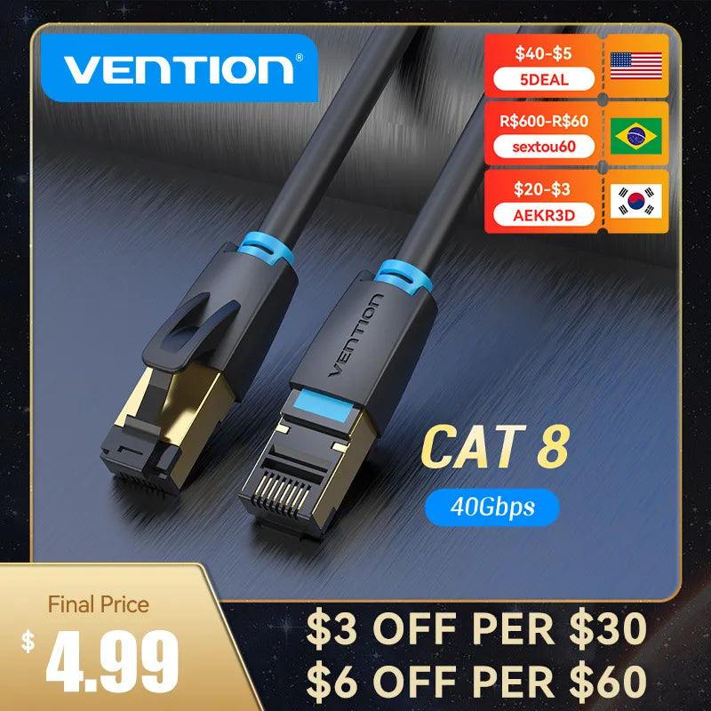 High-Speed Vention Cat8 Ethernet Cable for Seamless Internet Connectivity  ourlum.com   