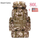 Large 80L/100L Tactical Backpack for Hiking and Camping