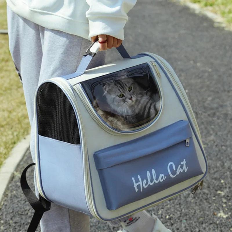 Windproof Cat Carrier Backpack for Outdoor Adventures with Cushioned Interior  ourlum.com   