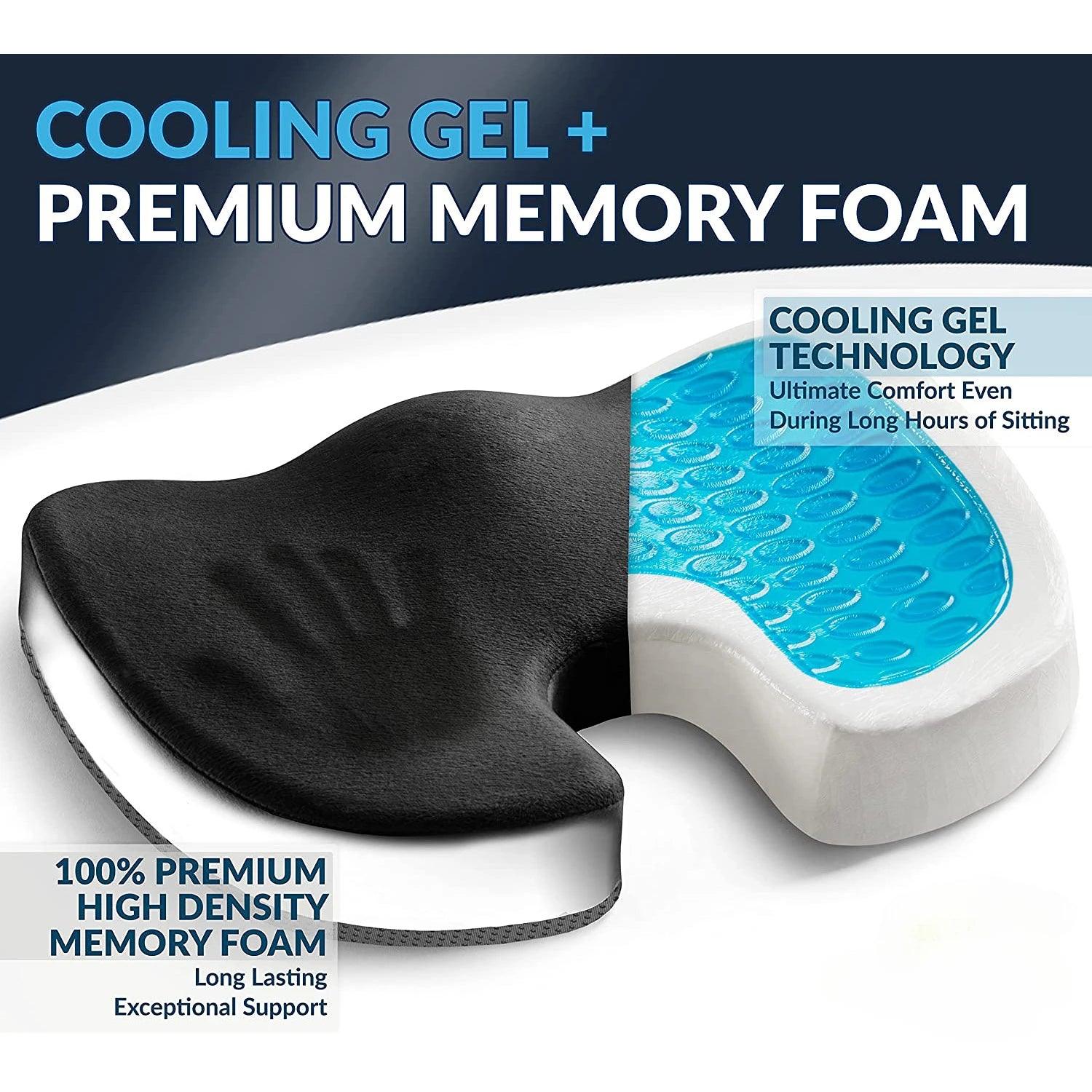 U-Shaped Memory Foam Gel Cushion for Pain Relief - Comfort Seat Pad for Car and Office Use