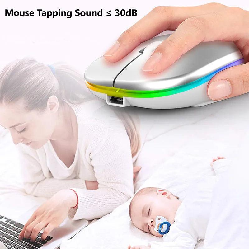 2.4G RGB Bluetooth Wireless Mouse: Enhanced Gaming Precision  ourlum.com   