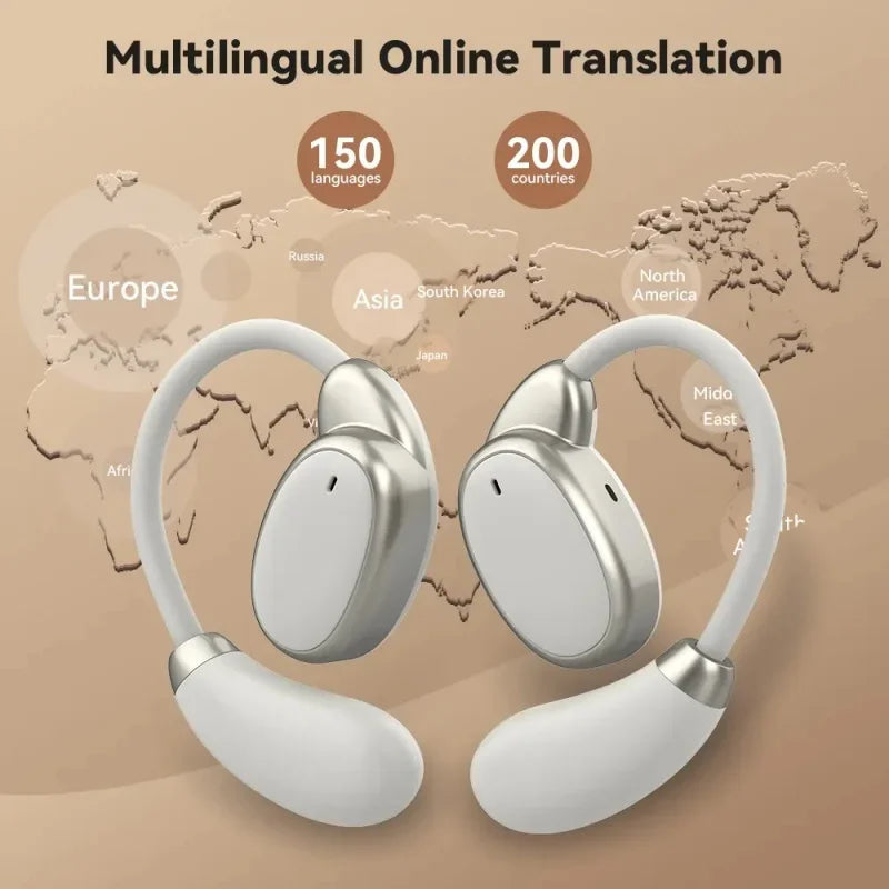 150 Languages Free Smart Translation Bluetooth 5.4 Headset Real-time Instant Auto Voice Translate Earphone Wireless Earbuds