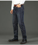 2025 Fashion Classic Blue Black Denim Trousers Men's Jeans